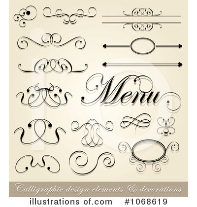 Royalty-Free (RF) Calligraphy Clipart Illustration by vectorace - Stock Sample #1068619
