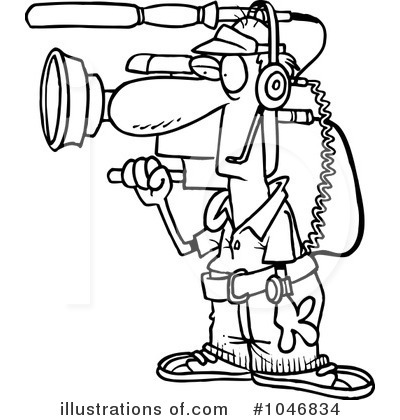 Royalty-Free (RF) Camera Man Clipart Illustration by toonaday - Stock Sample #1046834