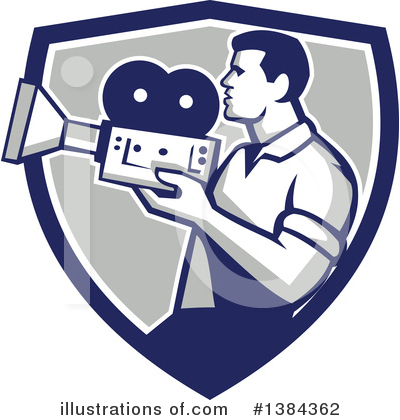 Royalty-Free (RF) Camera Man Clipart Illustration by patrimonio - Stock Sample #1384362