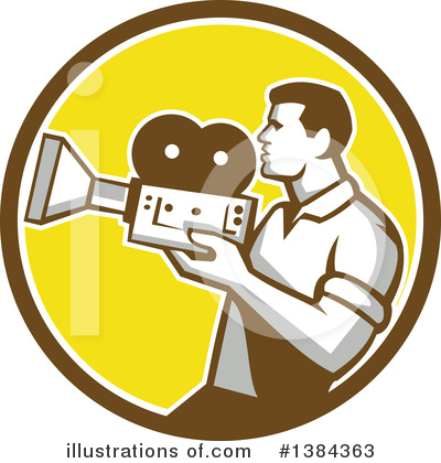 Royalty-Free (RF) Camera Man Clipart Illustration by patrimonio - Stock Sample #1384363
