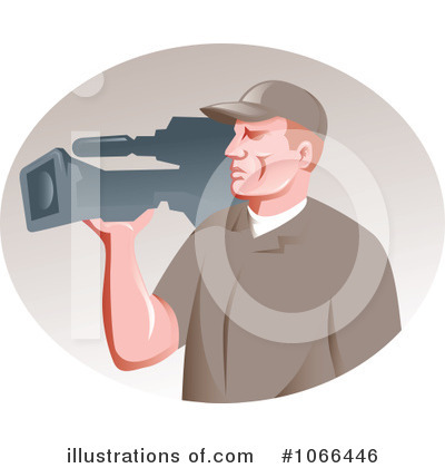 Royalty-Free (RF) Cameraman Clipart Illustration by patrimonio - Stock Sample #1066446