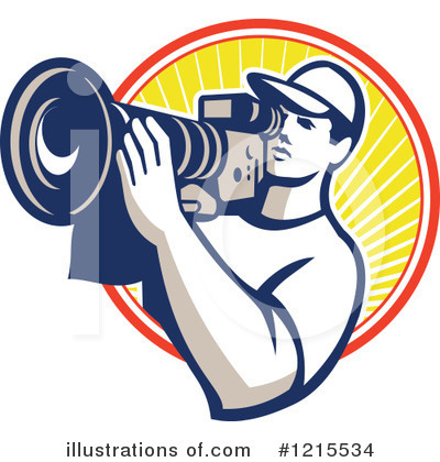 Royalty-Free (RF) Cameraman Clipart Illustration by patrimonio - Stock Sample #1215534
