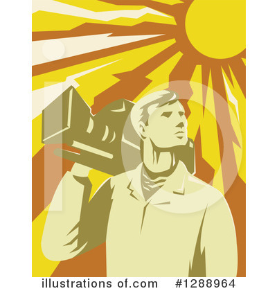 Royalty-Free (RF) Cameraman Clipart Illustration by patrimonio - Stock Sample #1288964