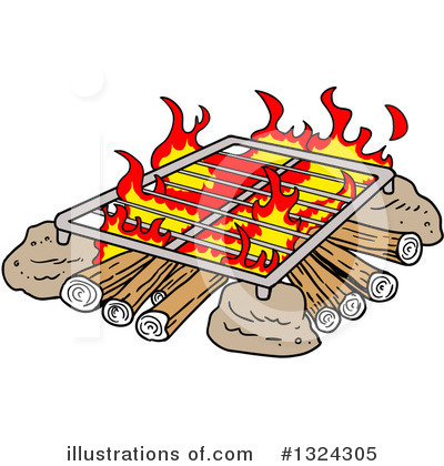 Camp Fire Clipart #1324305 by LaffToon