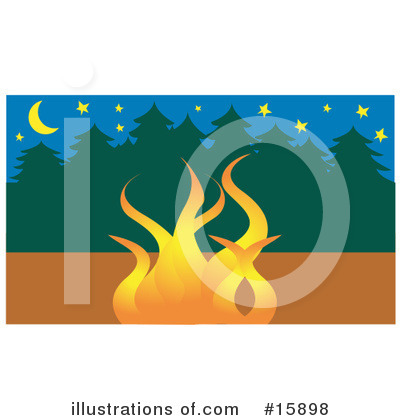 Royalty-Free (RF) Campfire Clipart Illustration by Andy Nortnik - Stock Sample #15898