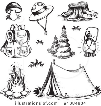 Royalty-Free (RF) Camping Clipart Illustration by visekart - Stock Sample #1084804