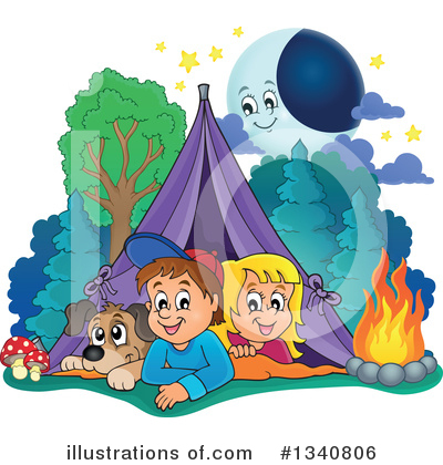 Royalty-Free (RF) Camping Clipart Illustration by visekart - Stock Sample #1340806