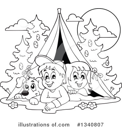Royalty-Free (RF) Camping Clipart Illustration by visekart - Stock Sample #1340807