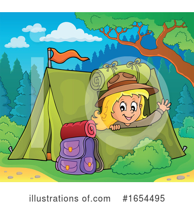 Royalty-Free (RF) Camping Clipart Illustration by visekart - Stock Sample #1654495