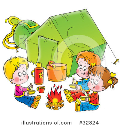 Royalty-Free (RF) Camping Clipart Illustration by Alex Bannykh - Stock Sample #32824
