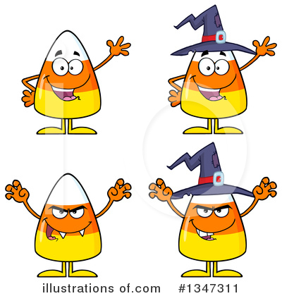Royalty-Free (RF) Candy Corn Clipart Illustration by Hit Toon - Stock Sample #1347311