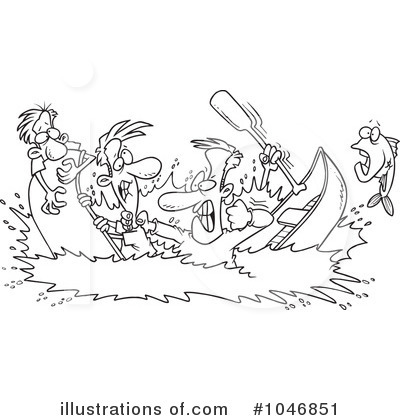 Royalty-Free (RF) Canoe Clipart Illustration by toonaday - Stock Sample #1046851