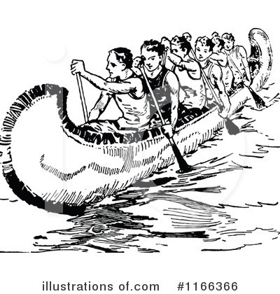 Royalty-Free (RF) Canoe Clipart Illustration by Prawny Vintage - Stock Sample #1166366