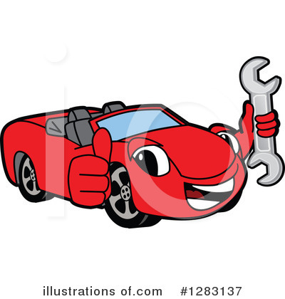 Royalty-Free (RF) Car Character Clipart Illustration by Mascot Junction - Stock Sample #1283137