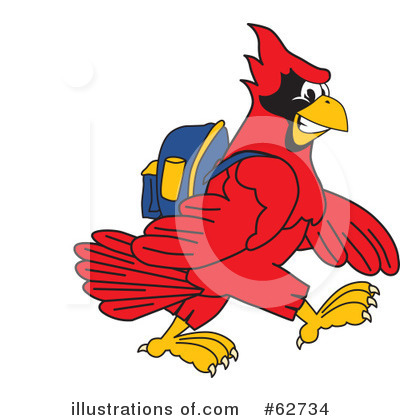 Royalty-Free (RF) Cardinal Character Clipart Illustration by Mascot Junction - Stock Sample #62734