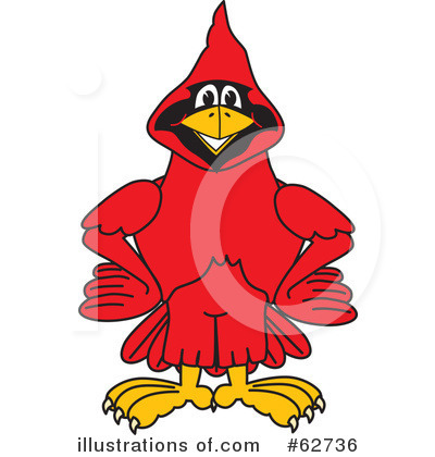 Royalty-Free (RF) Cardinal Character Clipart Illustration by Mascot Junction - Stock Sample #62736