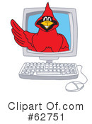 Cardinal Character Clipart #62751 by Mascot Junction
