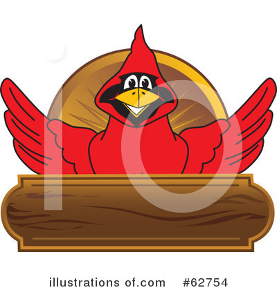 Royalty-Free (RF) Cardinal Character Clipart Illustration by Mascot Junction - Stock Sample #62754