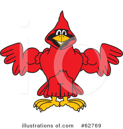 Royalty-Free (RF) Cardinal Character Clipart Illustration by Mascot Junction - Stock Sample #62769