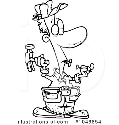 Royalty-Free (RF) Carpenter Clipart Illustration by toonaday - Stock Sample #1046854