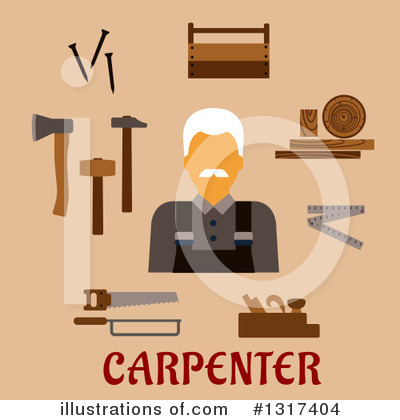 Carpenter Clipart #1317404 by Vector Tradition SM