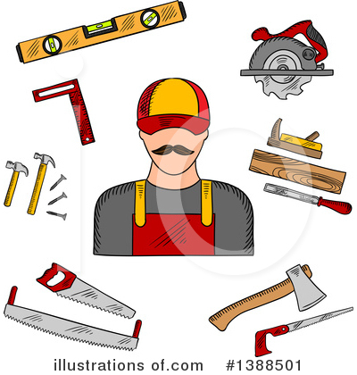 Royalty-Free (RF) Carpenter Clipart Illustration by Vector Tradition SM - Stock Sample #1388501