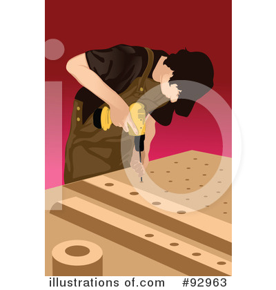 Royalty-Free (RF) Carpenter Clipart Illustration by mayawizard101 - Stock Sample #92963