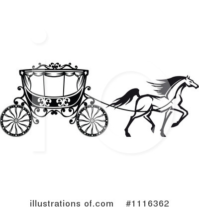 Horse Drawn Carriage Clipart #1116362 by Vector Tradition SM