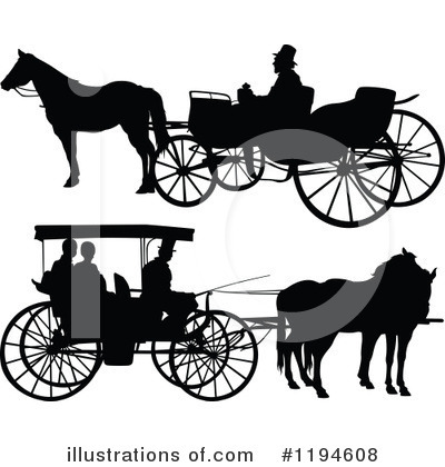 Horse Drawn Carriages Clipart #1194608 by dero