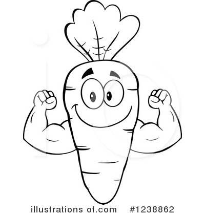 Royalty-Free (RF) Carrot Clipart Illustration by Hit Toon - Stock Sample #1238862