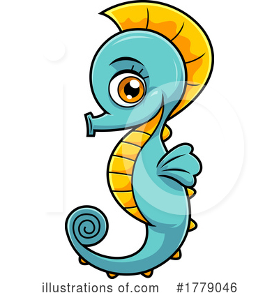 Seahorses Clipart #1779046 by Hit Toon