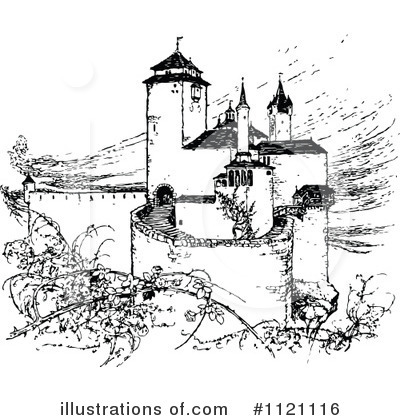 Royalty-Free (RF) Castle Clipart Illustration by Prawny Vintage - Stock Sample #1121116