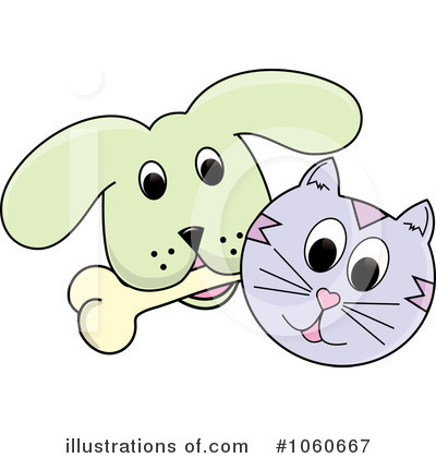 Royalty-Free (RF) Cat And Dog Clipart Illustration by Pams Clipart - Stock Sample #1060667
