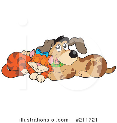 Royalty-Free (RF) Cat And Dog Clipart Illustration by visekart - Stock Sample #211721