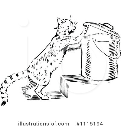Royalty-Free (RF) Cat Clipart Illustration by Prawny Vintage - Stock Sample #1115194