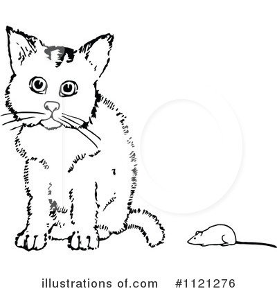 Cat And Mouse Clipart #1121276 by Prawny Vintage