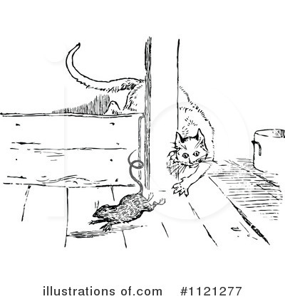 Royalty-Free (RF) Cat Clipart Illustration by Prawny Vintage - Stock Sample #1121277