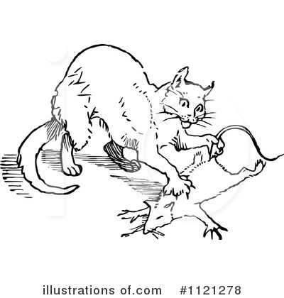 Royalty-Free (RF) Cat Clipart Illustration by Prawny Vintage - Stock Sample #1121278