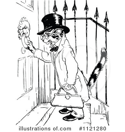 Royalty-Free (RF) Cat Clipart Illustration by Prawny Vintage - Stock Sample #1121280
