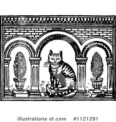 Royalty-Free (RF) Cat Clipart Illustration by Prawny Vintage - Stock Sample #1121281