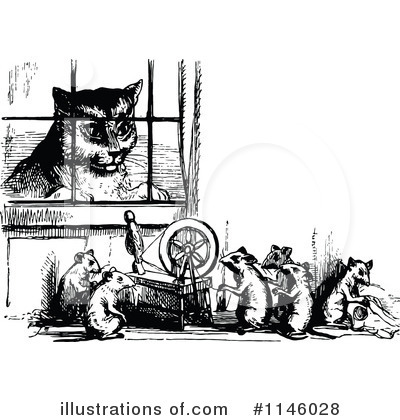 Royalty-Free (RF) Cat Clipart Illustration by Prawny Vintage - Stock Sample #1146028