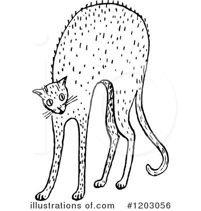 Royalty-Free (RF) Cat Clipart Illustration by Prawny Vintage - Stock Sample #1203056