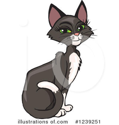Royalty-Free (RF) Cat Clipart Illustration by Dennis Holmes Designs - Stock Sample #1239251