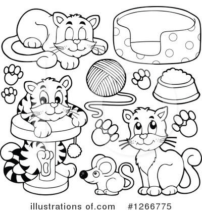 Royalty-Free (RF) Cat Clipart Illustration by visekart - Stock Sample #1266775