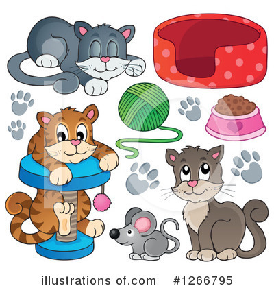 Royalty-Free (RF) Cat Clipart Illustration by visekart - Stock Sample #1266795