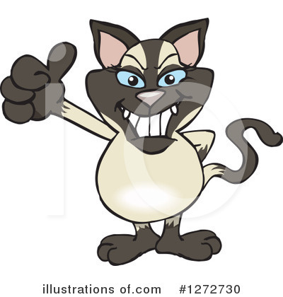 Siamese Cat Clipart #1272730 by Dennis Holmes Designs