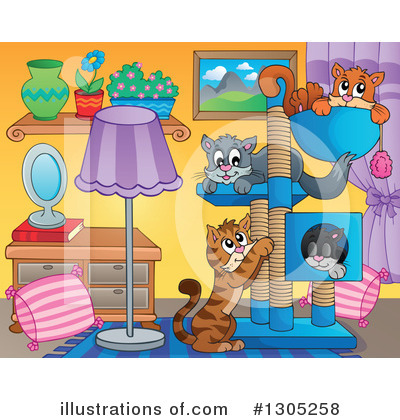 Royalty-Free (RF) Cat Clipart Illustration by visekart - Stock Sample #1305258