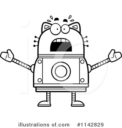 Royalty-Free (RF) Cat Robot Clipart Illustration by Cory Thoman - Stock Sample #1142829