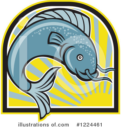 Royalty-Free (RF) Catfish Clipart Illustration by patrimonio - Stock Sample #1224461