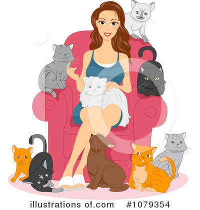 Cat Lady Clipart #1079354 by BNP Design Studio